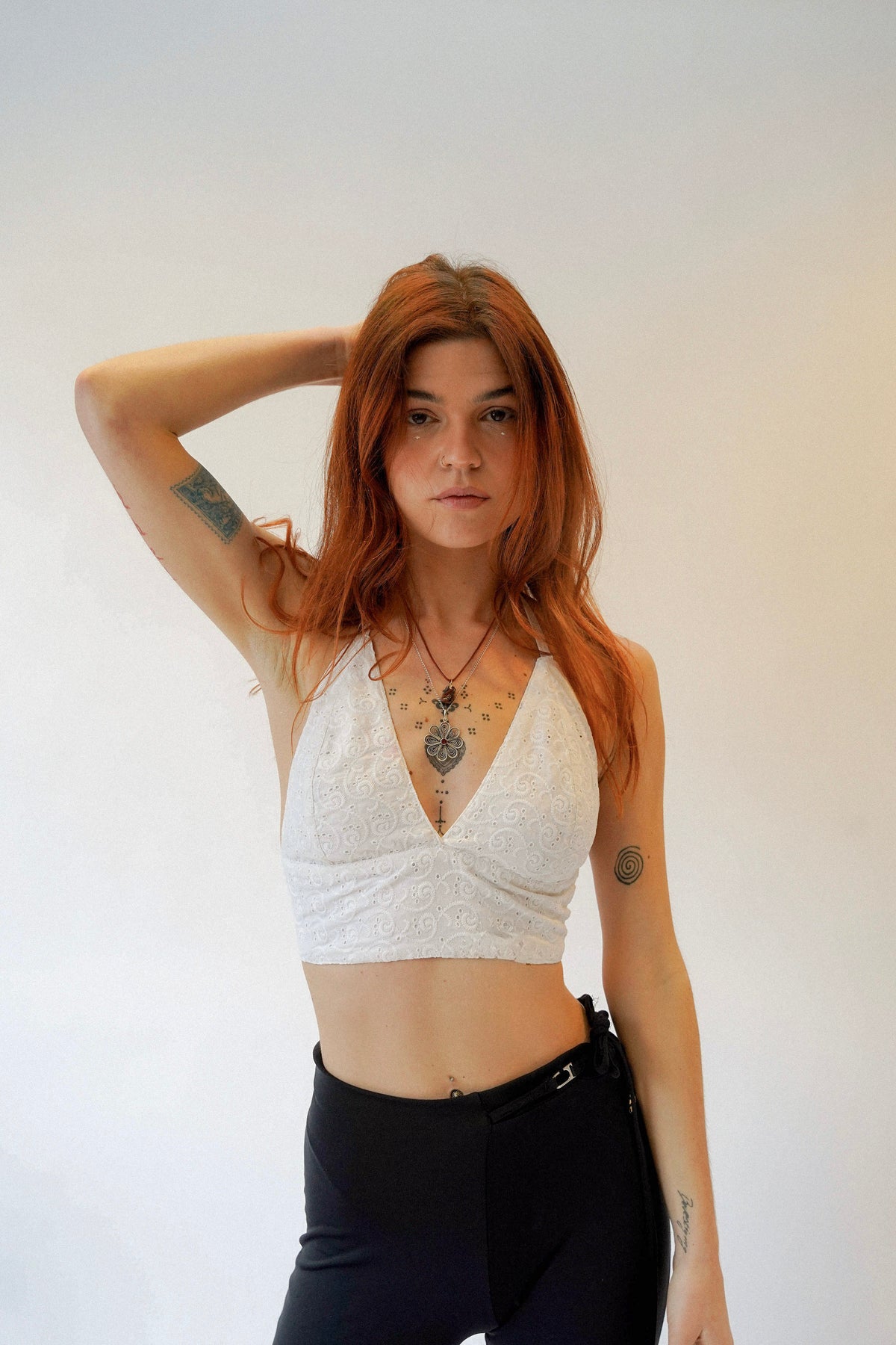 Ivory Spirals Bralette Tie